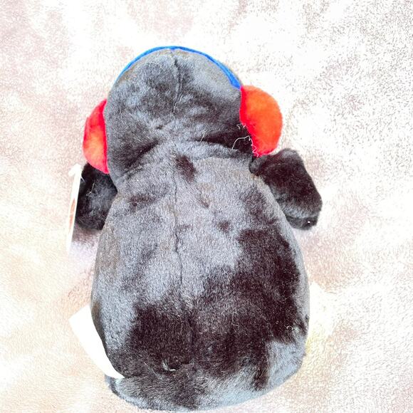 Vintage 90s HugFun Penguin Plush Ear Muffs Bow Tie Stuffed Animal TAGS 9" READ - Picture 10 of 12